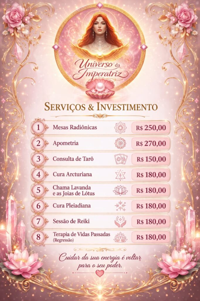 Tabela de preços de terapias holísticas