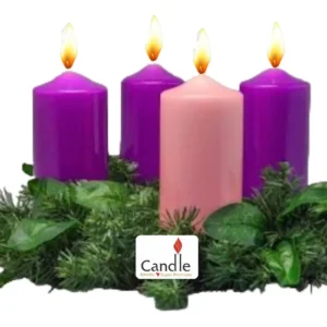 Kit com 4 Velas para Coroa do Advento de Parafina Aromática