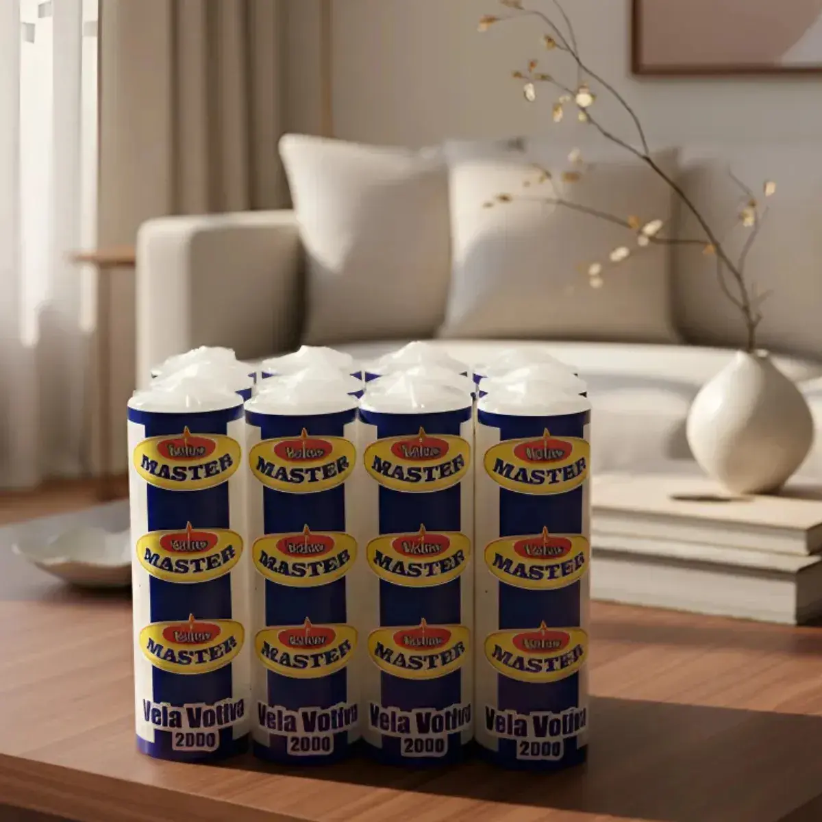 Vela De 7 Dias Votiva 200g Branca - 12 Unidades