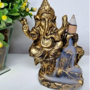 Incensario Cascata E Vareta Ganesha + 1 Caixa Incenso Goloka
